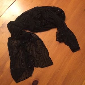 Gorgeous black beaded scarf/shawl